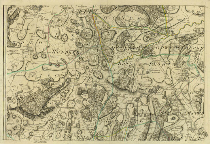 A TOPOGRAPHICAL MAP OF THE COUNTY OF KENT IN TWENTY FIVE SHEETS ON A SCALE OF TWO INCHES TO A MILE, FROM AN ACTUAL SURVEY. .