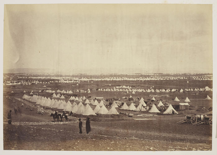View from Cathcarts Hill towards Simpherapol 23rd tents & horses foreground