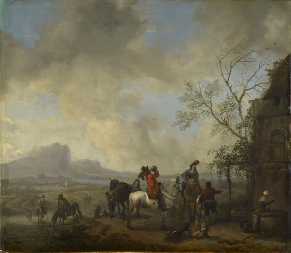 A Hunting Party Halting at a Wayside Inn