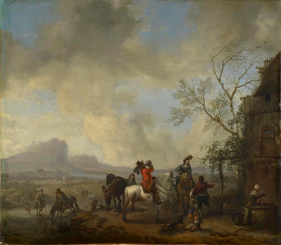 A Hunting Party Halting at a Wayside Inn