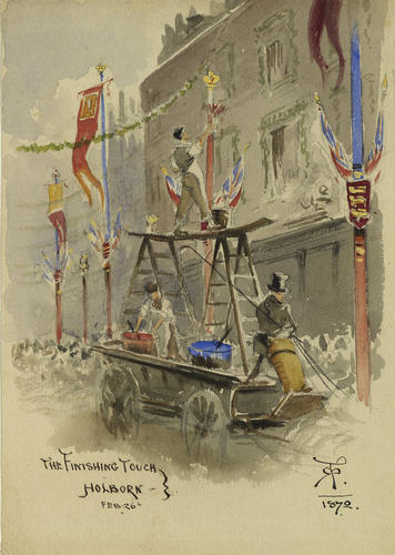 Thanksgiving Day, 27 February 1872: 'Putting the finishing Touches to the Decor of Holborn'