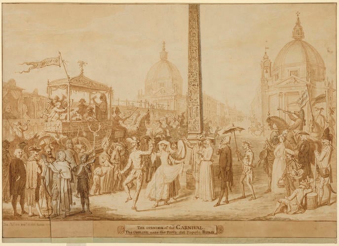 The Opening of the Carnival: The Obelisk near the Porta del Popolo, Rome