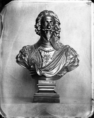 Glass plate negative of a bronze statuette Glass plate negative of a bronze statuette