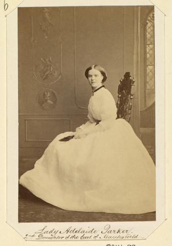 Lady Adelaide Parker, 2nd daughter daughter of the Earl of Macclesfield. [Photographs, English Portraits. Volume 2/69. ]