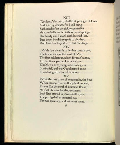 Eros & Psyche : a poem in XII measures / by Robert Bridges ; with wood-cuts from designs by Edward Burne-Jones Eros & Psyche : a poem in XII measures / by Robert Bridges ; with wood-cuts from designs by Edward Burne-Jones