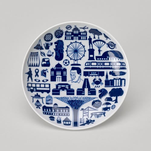 Master: Set of plates depicting icons of Singapore Master: Set of plates depicting icons of Singapore