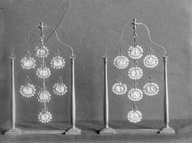 Glass plate negative of cameos Glass plate negative of cameos