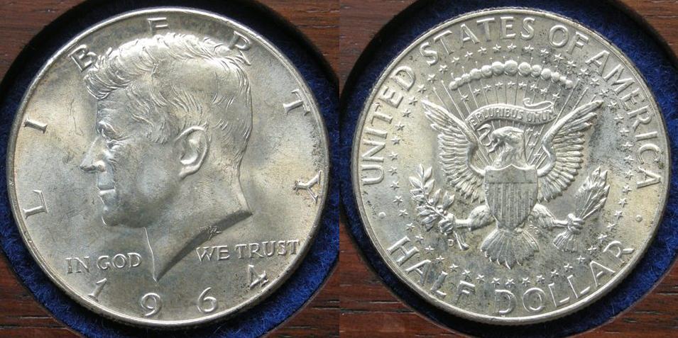U. S. A. Half dollar, 1964 U. S. A. Half dollar, 1964