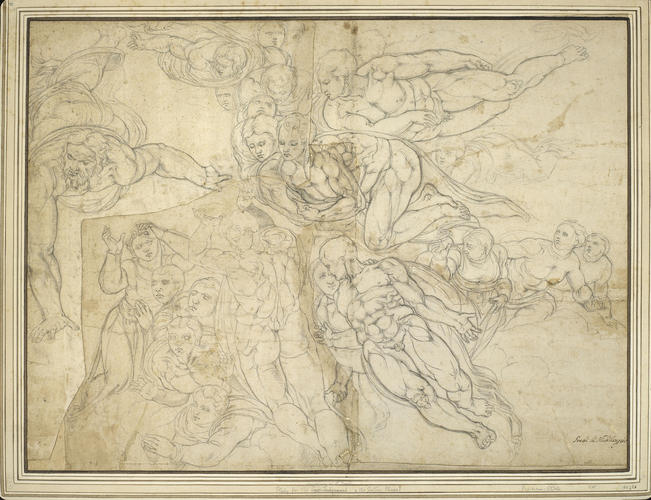 Christ and angels, after Michelangelo's Conversion of St Paul Christ and angels, after Michelangelo's Conversion of St Paul