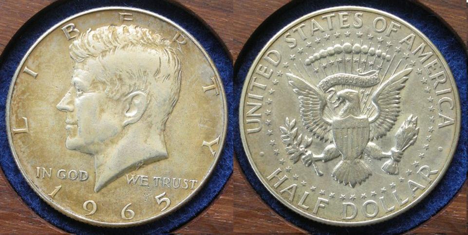U. S. A. Half dollar, 1965 U. S. A. Half dollar, 1965
