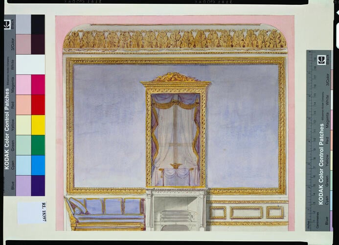 Design for the west elevation of the Bed Room, Room 212, Windsor Castle c. 1826