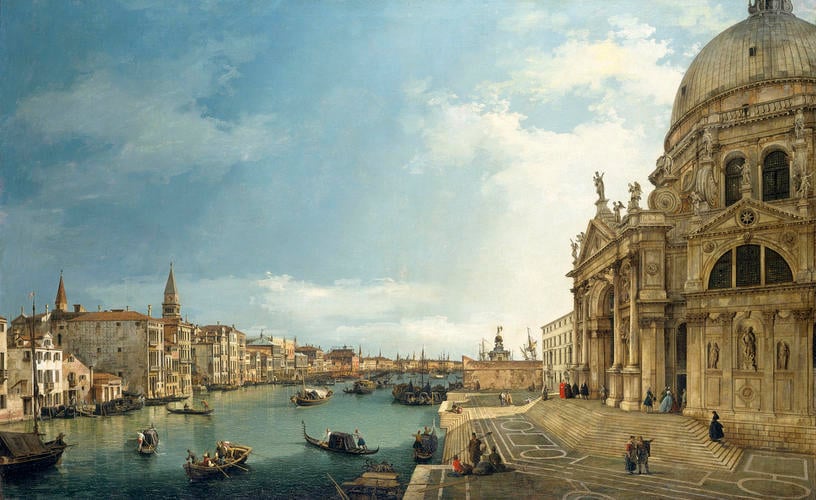 The Grand Canal with Santa Maria della Salute looking East towards the Bacino