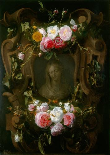 A Relief Embellished with a Garland of Roses