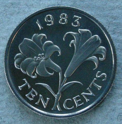 Bermuda. Proof 10 cents, 1983