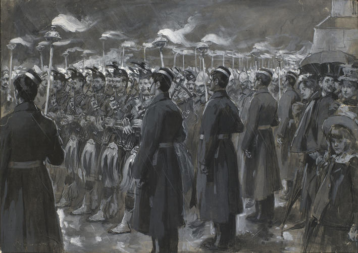 The Diamond Jubilee: the torchlight tattoo in the Quadrangle of Windsor Castle, 19 June 1897 The Diamond Jubilee: the torchlight tattoo in the Quadrangle of Windsor Castle, 19 June 1897