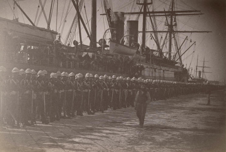 Scots Guards disembarking at Alexandria