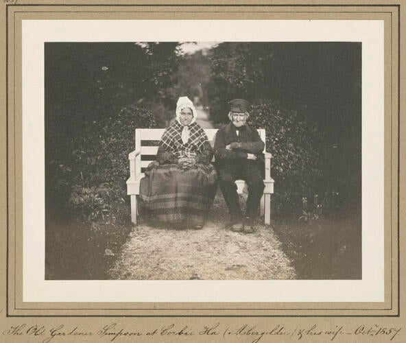 The Old Gardener Simpson at Corbie Ha (Abergeldie) and his wife