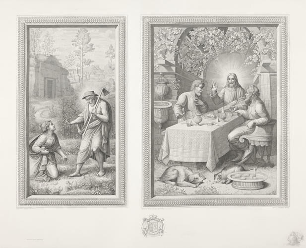 Christ Appearing to Mary Magdalene (left); The Supper at Emmaus (right)