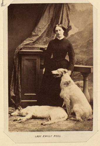 Lady Emily Peel (1836-1924) and her borzoi dogs Lady Emily Peel (1836-1924) and her borzoi dogs