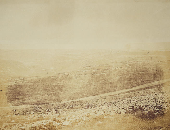 The Ravine with the Battery of the Redan. [Crimean War photographs by Robertson]