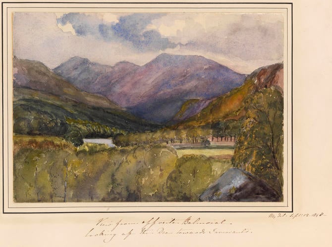 Item: View from opposite Balmoral looking at the Dee towards Invercauld