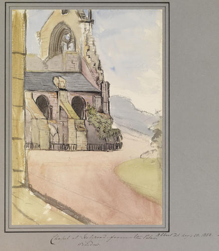 Master: Queen Victoria's Sketchbook 1848-1854
Item: Chapel at Holyrood from the Palace Window