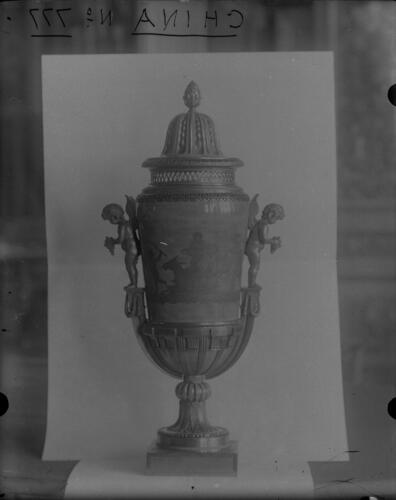 Glass plate negative of a Sevres vase and lid Glass plate negative of a Sevres vase and lid