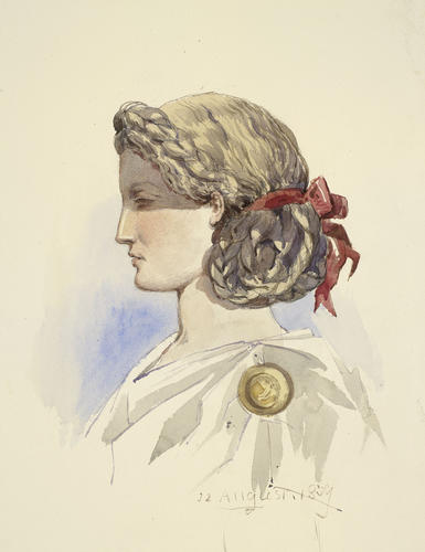 A woman's head in profile A woman's head in profile