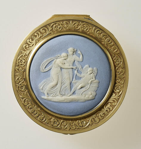 Gilt-metal box with Wedgwood plaque Gilt-metal box with Wedgwood plaque