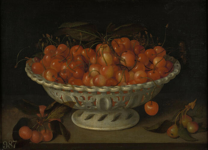 Still Life of Cherries in a Bowl