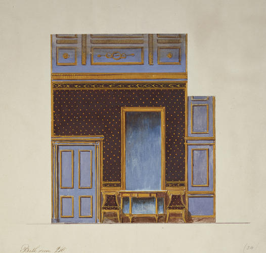 Design for the north elevation of the Bath Room, Room 210, Windsor Castle, c. 1826