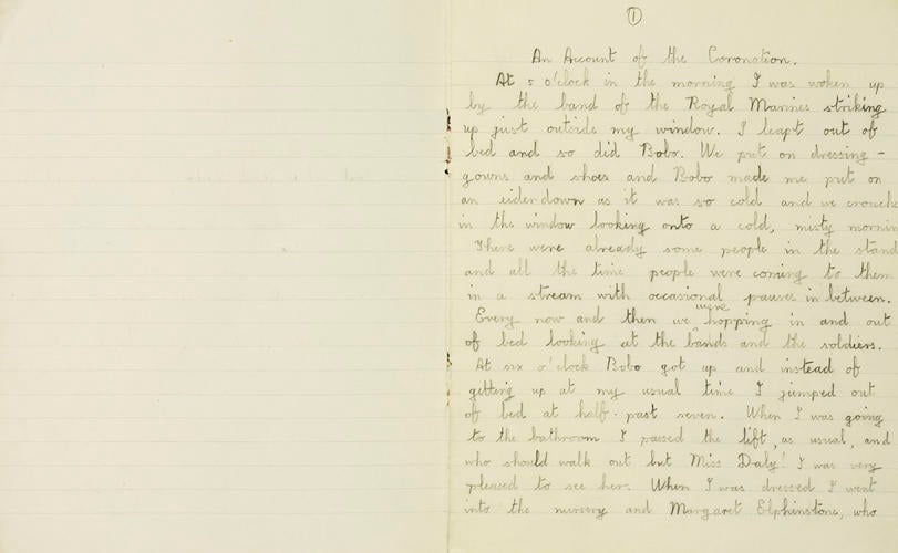The Coronation 12th May; 1937 : to mummy and papa in memory of their coronation from Lilibet by herself The Coronation 12th May; 1937 : to mummy and papa in memory of their coronation from Lilibet by herself