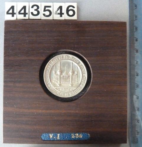 Medal commemorating the inauguration of the Monument for the Coronation Stone of the Anglo-Saxon Kings at Kingston-upon-Thames Medal commemorating the inauguration of the Monument for the Coronation Stone of the Anglo-Saxon Kings at Kingston-upon-Thames