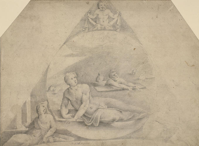 The decoration of the angle of a vault in the form of a triangle