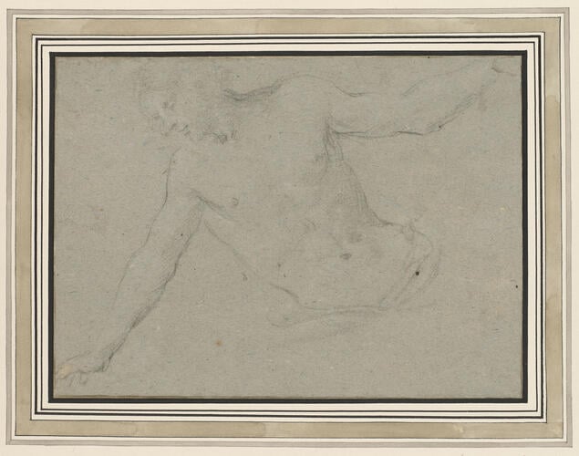 A male nude with outspread arms