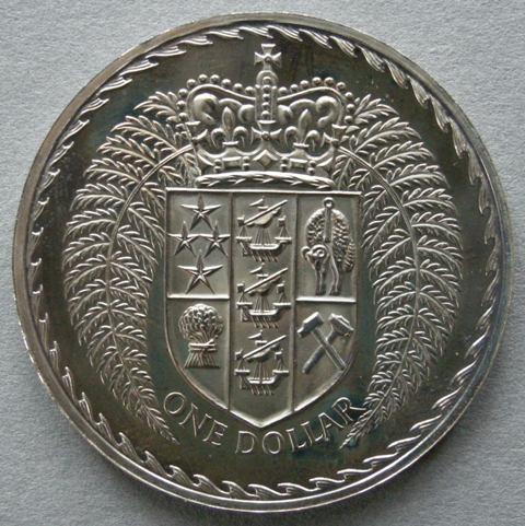 New Zealand. Proof one dollar, 1967, commemorating the introduction of decimal currency New Zealand. Proof one dollar, 1967, commemorating the introduction of decimal currency