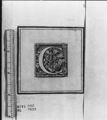 The capital letter 'C' from the dedication of P. Virgilii Maronis Opera