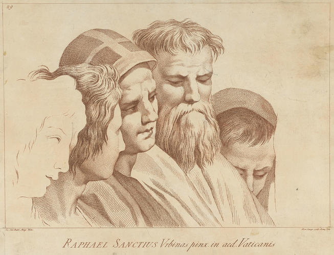 Master: A set of thirty-three prints reproducing heads from 'The School of Athens'
Item: Heads of five philosophers [from 'The School of Athens']