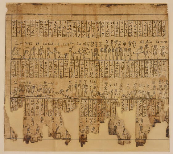Section of the papyrus belonging to Nesmin, with the third hour of the Amduat