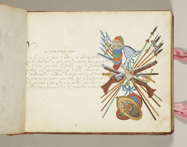 Cinquante octonaires sur la va [sic] vanite et inconstance du monde : dediez a Monsieur le Prince pour ses estrennes de l'an 1607 / escrit et illumine par moy Esther Inglis