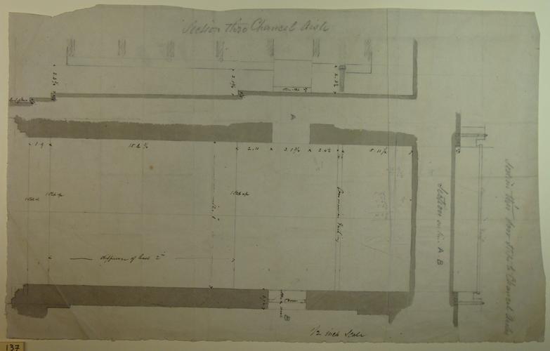 St Mildred's church, Whippingham; plan of chancel aisle St Mildred's church, Whippingham; plan of chancel aisle