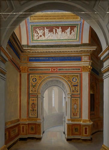 Frogmore: the interior of the Royal Mausoleum: the ambulatory in the Chapel of the Crucifixion