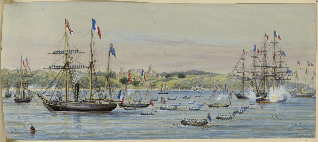 Arrival of the Emperor and Empress of the French off Osborne, 6 August 1857
