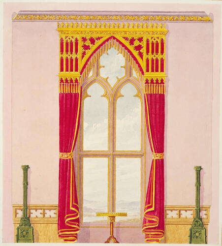Design for The Drawing Room (Room 240), Windsor Castle, south elevation, c. 1826
