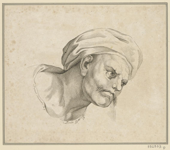 Master: Set of prints reproducing heads from 'The School of Athens'
Item: Head of a man wearing a turban [from 'The School of Athens']