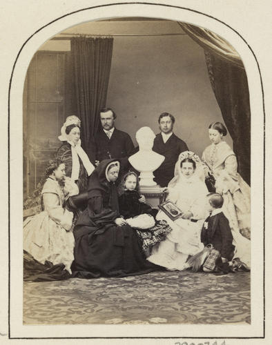 Group photograph with bust of Prince Albert