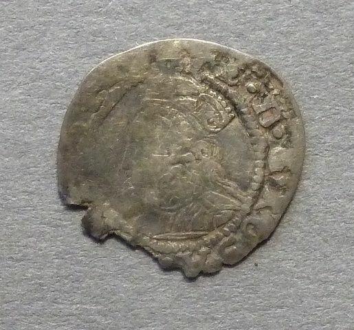 England. Elizabeth I. Hammered coinage penny, mintmark cross-crosslet