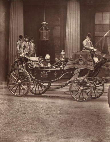Nasir al-Din Shah Qajar, Shah of Persia and the Prince of Wales outside Buckingham Palace Nasir al-Din Shah Qajar, Shah of Persia and the Prince of Wales outside Buckingham Palace