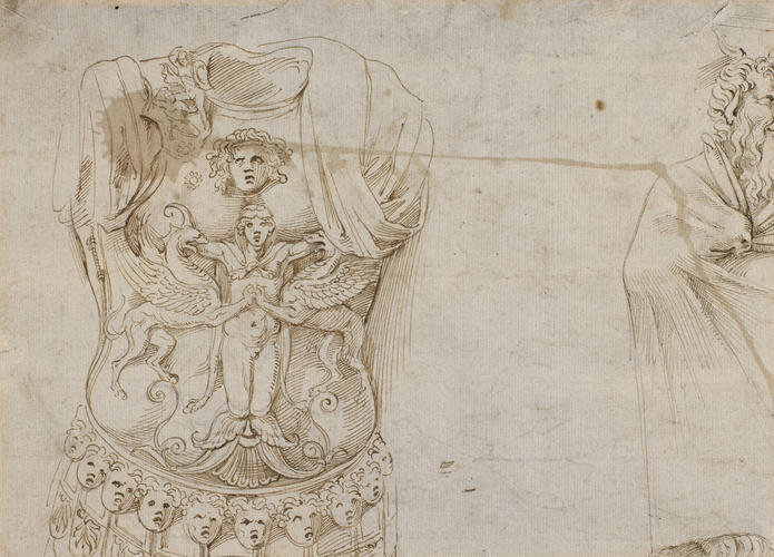 Recto: The Triumph of Bacchus. Verso: A cuirass decorated in the antique style