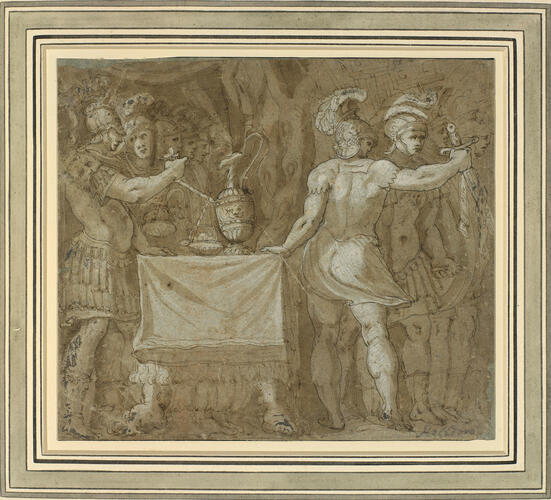 Camillus about to add his sword to the tribute Camillus about to add his sword to the tribute